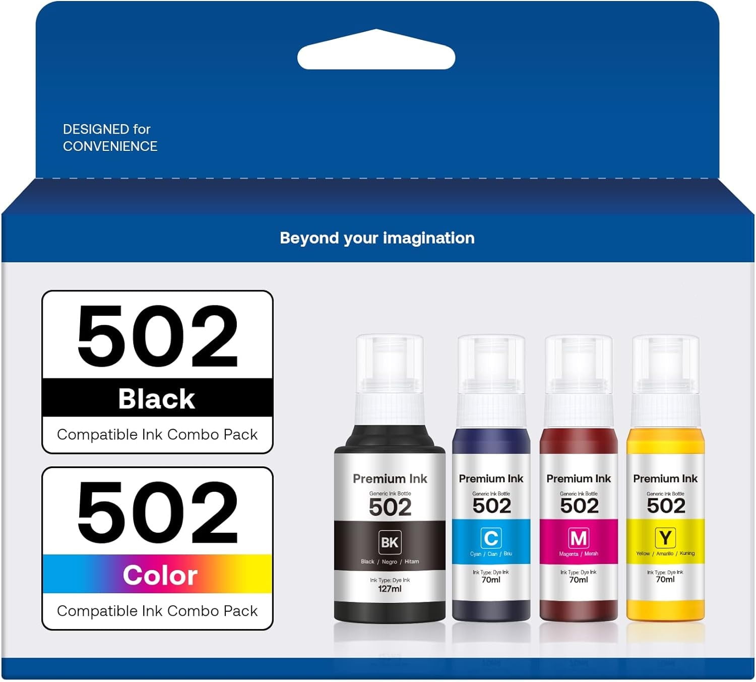 502 Ink Bottles for EcoTank High Yield T502 502 Ink Refill Bottles for