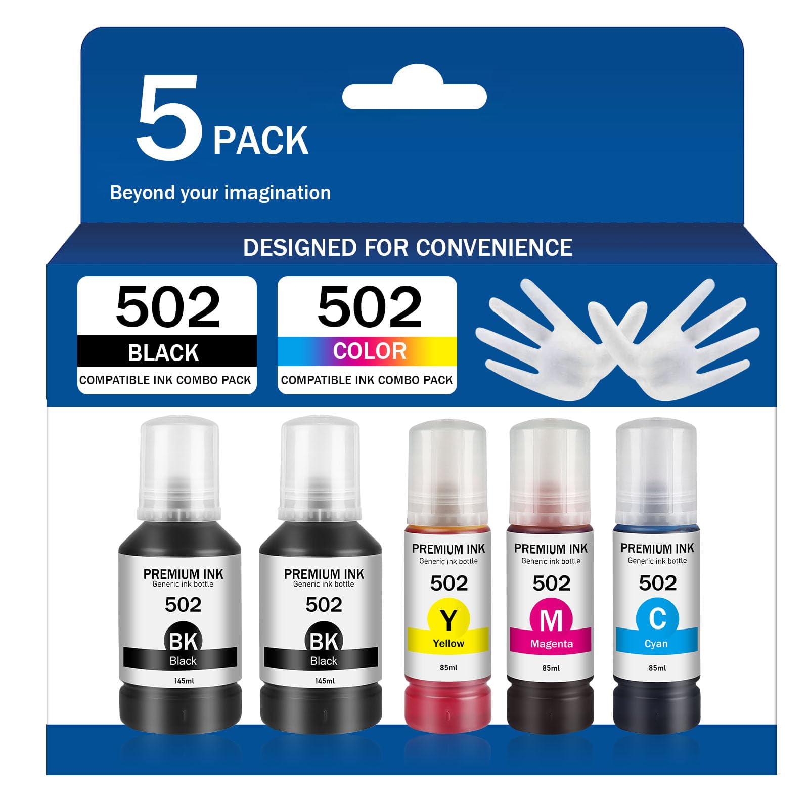 502 Ink Refill Bottles (NonSublimation Ink) Replacement for Epson 502