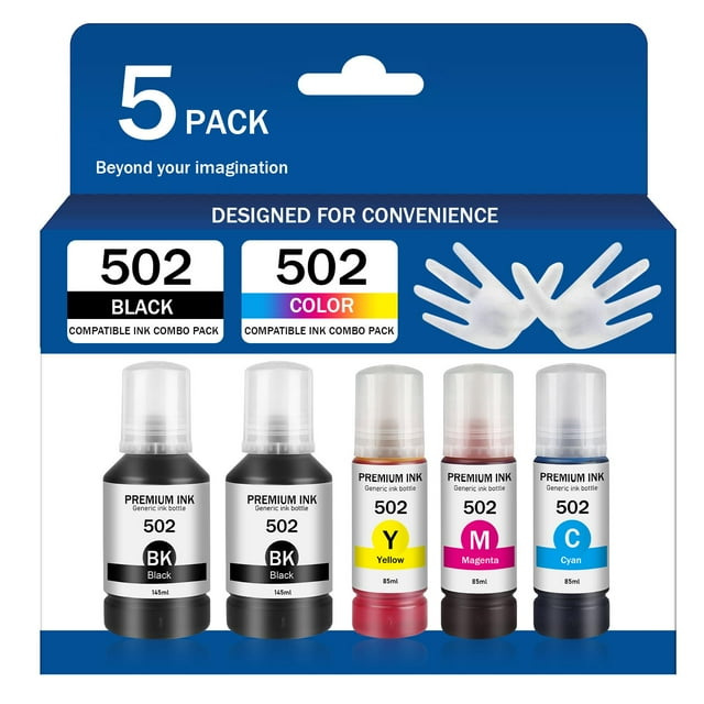 502 Ink Refill Bottles (NonSublimation Ink) Replacement for Epson 502
