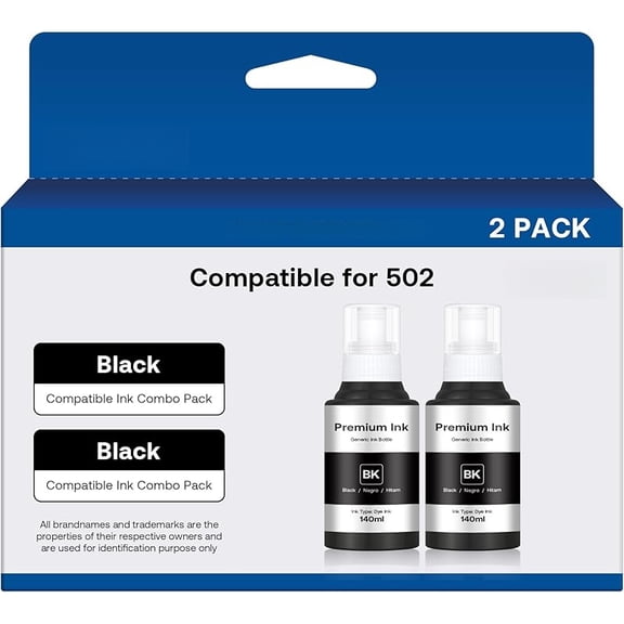 502 Refill Ink Bottle Replacement for Epson 502 Ink Refill Bottles (Not Sublimation Ink), 1 Cyan 80 mL, 1 Magenta 80 mL,1 Yellow 80 mL, 3 Bottles, 235-502-3C