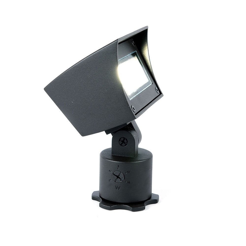 Black Aluminum Adjustable LED Flood Light, 3000K, IP66 Rated