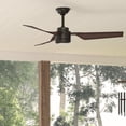thumbnail image 1 of Hunter 52 inch Outdoor or Indoor Ceiling Fan No Light - Ceiling Fan without Light, For Patio, Porch, Garage, or Living Room, Standard Mount, 3 Blades, Wall Control - Cabo Frio 50258, New Bronze, 1 of 15