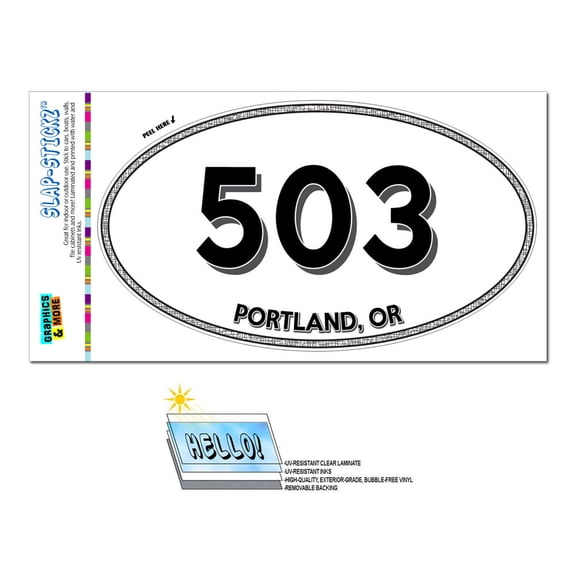 503 - Portland, OR - Oregon - Oval Area Code Sticker