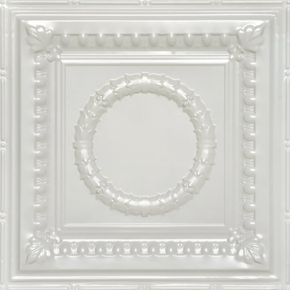 503 - Tin Plated Drop-In Ceiling Tile in Eggshell White (24 Sq.ft/ Pack) - 6 Pieces