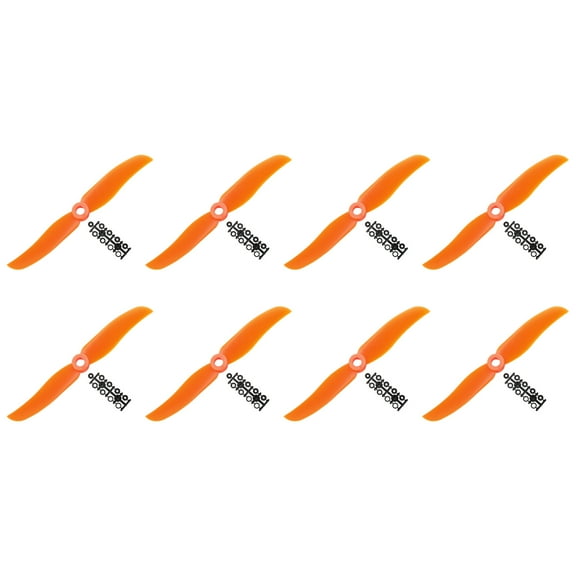 5030 Propellers 5x3 Prop 2-Vane Fixed-Wing Orange Replacement Props with Adapter Rings for RC Airplane, 8 Pack