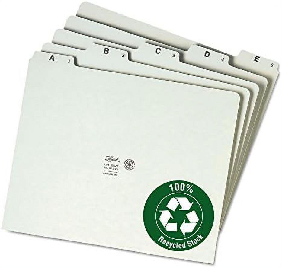 50376 Recycled Top Tab File Guides 1/5 Tab Pressboard Letter 25/Set
