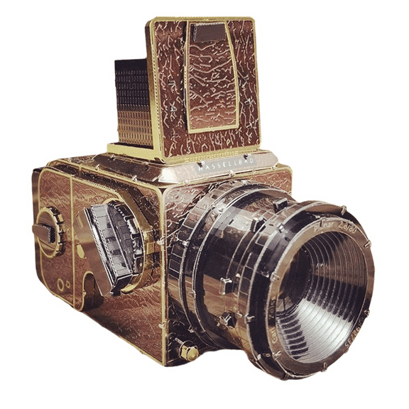 503CW Camera 3D Metal Puzzle Color Simulation Camera Handmade DIY Assembly Model Kits Adult Jigsaw Puzzle Toys Gifts,1 set * 3D camera model parts,As Shown