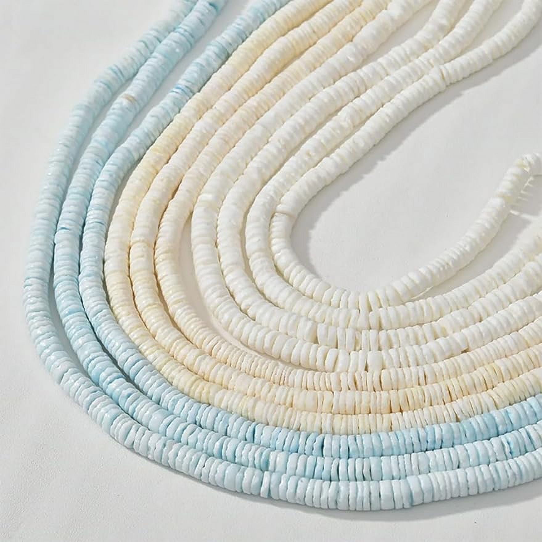 504 Pcs 3 Colors Natural White Shell Beads Flat Round/Disc Loose Sea ...