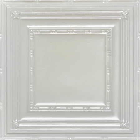 504 - Tin Plated Drop-In Ceiling Tile in Eggshell White (48 Sq.ft/ Pack) - 12 Pieces