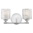 thumbnail image 1 of 5042 Elle 2-Light 15" Wide Bathroom Vanity Light with Chevron Cut Glass Shades, 1 of 16