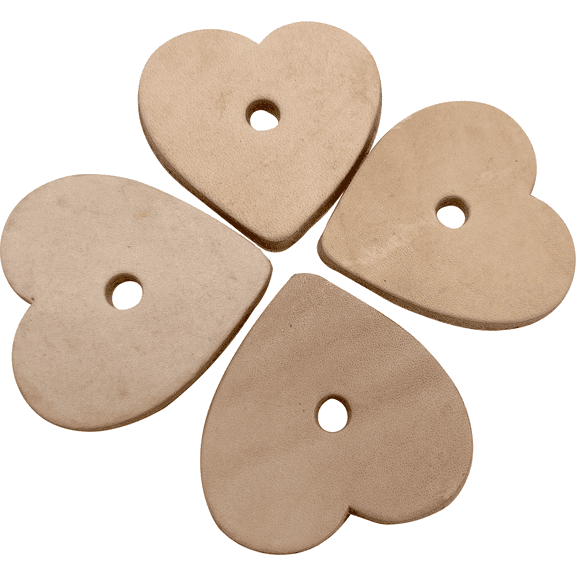 5043 Pk4 Medium Punched Leather Hearts Mandarin Bird Toys by M&M