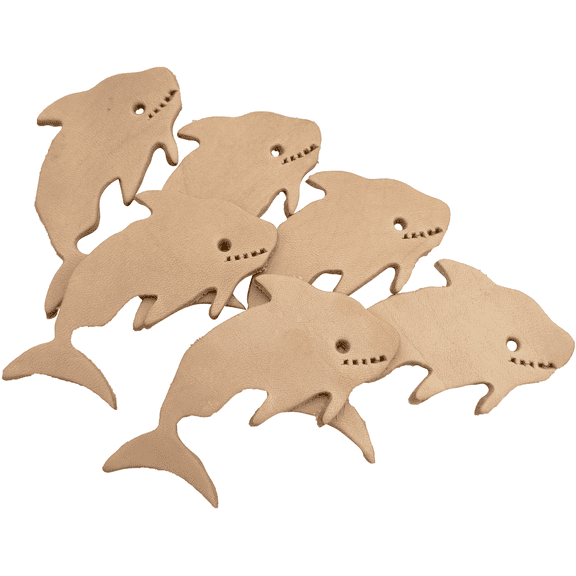 5045 Pk6 Chewy Sharks - Vegetable Tanned Leather Chewable Bird Foot Toys