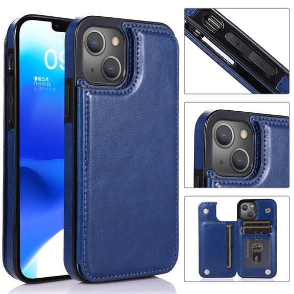 Case for iPhone 11 Wallet Case with Card Holder, Slim PU Leather Kickstand, Double Magnetic Clasp and Durable Shockproof Cover