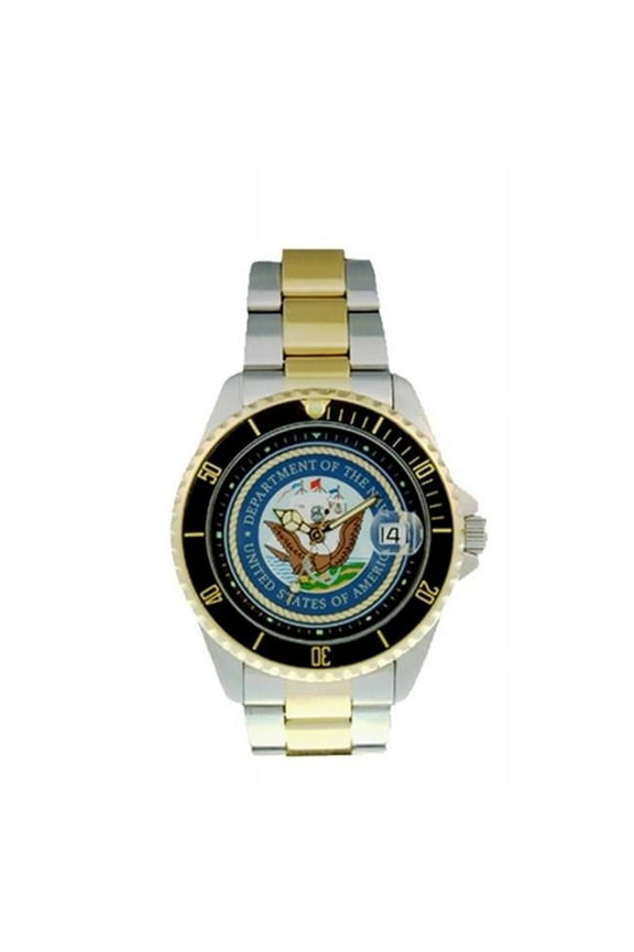 50493 Mens Navy Military Watches Two Tone