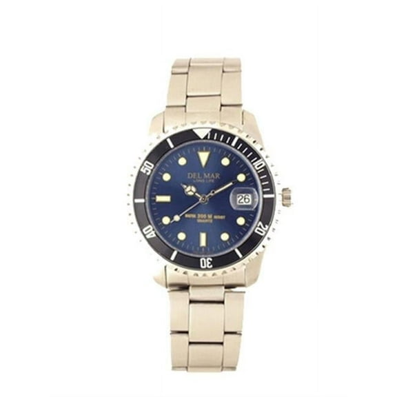 50494 Mens 200 Meter Sport Watch Classic Stainless Steel Blue Dial