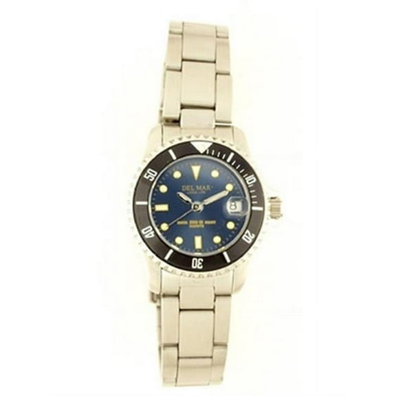 50495 Womens 200 Meter Sport Watch Classic Stainless Steel Blue Dial