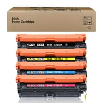 504A CE250A CE251A CE252A CE253A Compatible Toner Cartridge Replacement for HP Color CM3530 CM3530fs CP3525dn CP3525n CP3525x Printers (4 Pack)