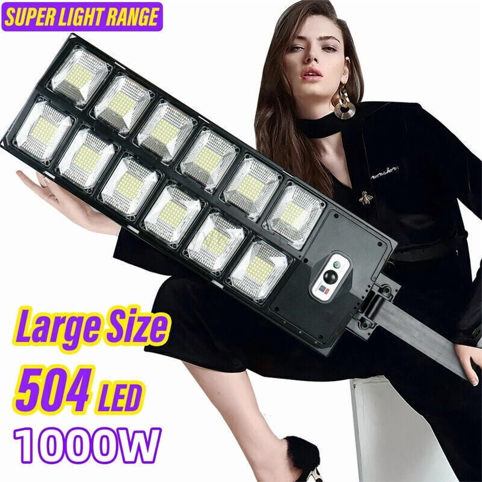 504LED Solar Street Light Commercial Dusk To Dawn Outdoor Road Wall Lamps Remote