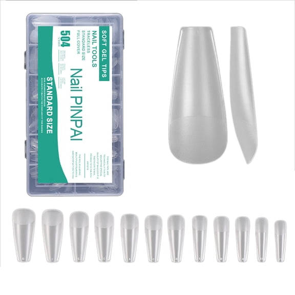 504Pcs Matte False Nails Tips,Gel Nails Tips Full Covers Acrylic False Nails Tips for Home Nails Salon