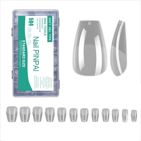 504Pcs Matte False Nails Tips,Gel Nails Tips Full Covers Acrylic False Nails Tips for Home Nails Salon