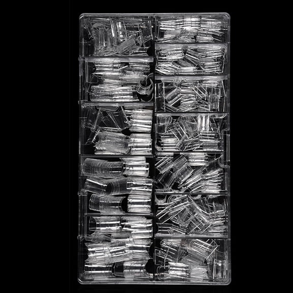 504Pcs Short Square False Nails Semi Cover ABS For Women Natural Look Easy Application
