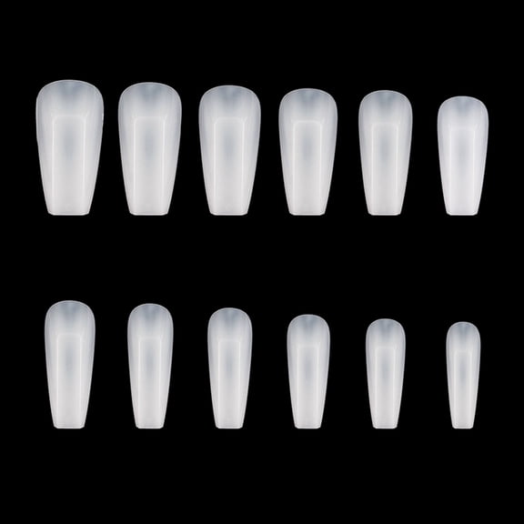 504pcs/Bag Extra-Straight Nail Tips Long Square Coffin False Nails C-Curved ABS Fake Nails Manicure Salon-Nail Art Tools