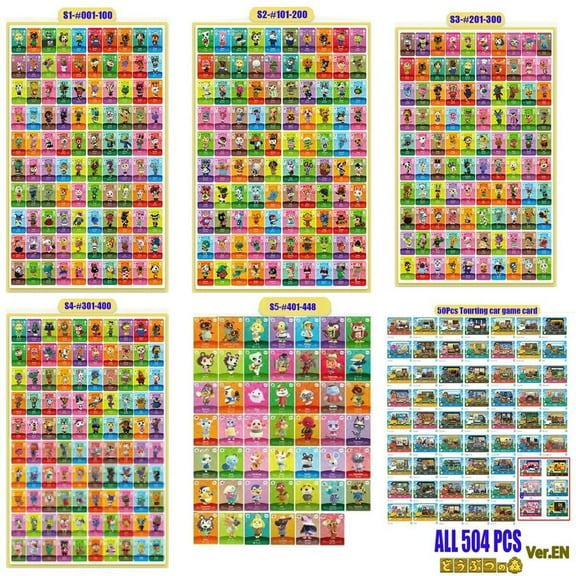 504x Animal Crossing ACNH Series 1-6 Mini NFC Cards New Horizons RV Sanrio