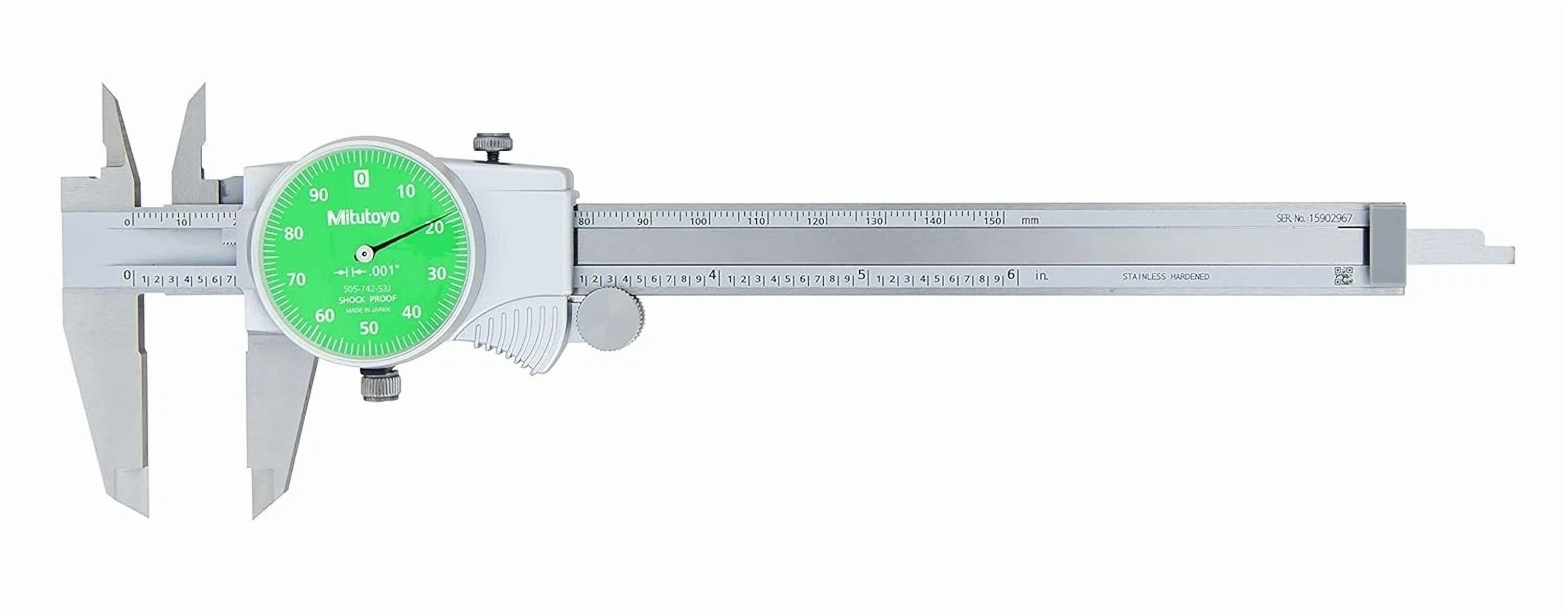 505-742-53J Mitutoyo Dial Caliper – .1″ Per Revolution: 0-6″