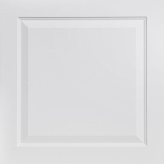 505-Raised Panel 2 ft. x 2 ft. PVC Lay-in Ceiling Tile in White Matte (100 Sq. ft. / Pack) - 25 Pieces