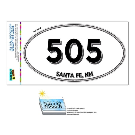 505 - Santa Fe, NM - New Mexico - Oval Area Code Sticker