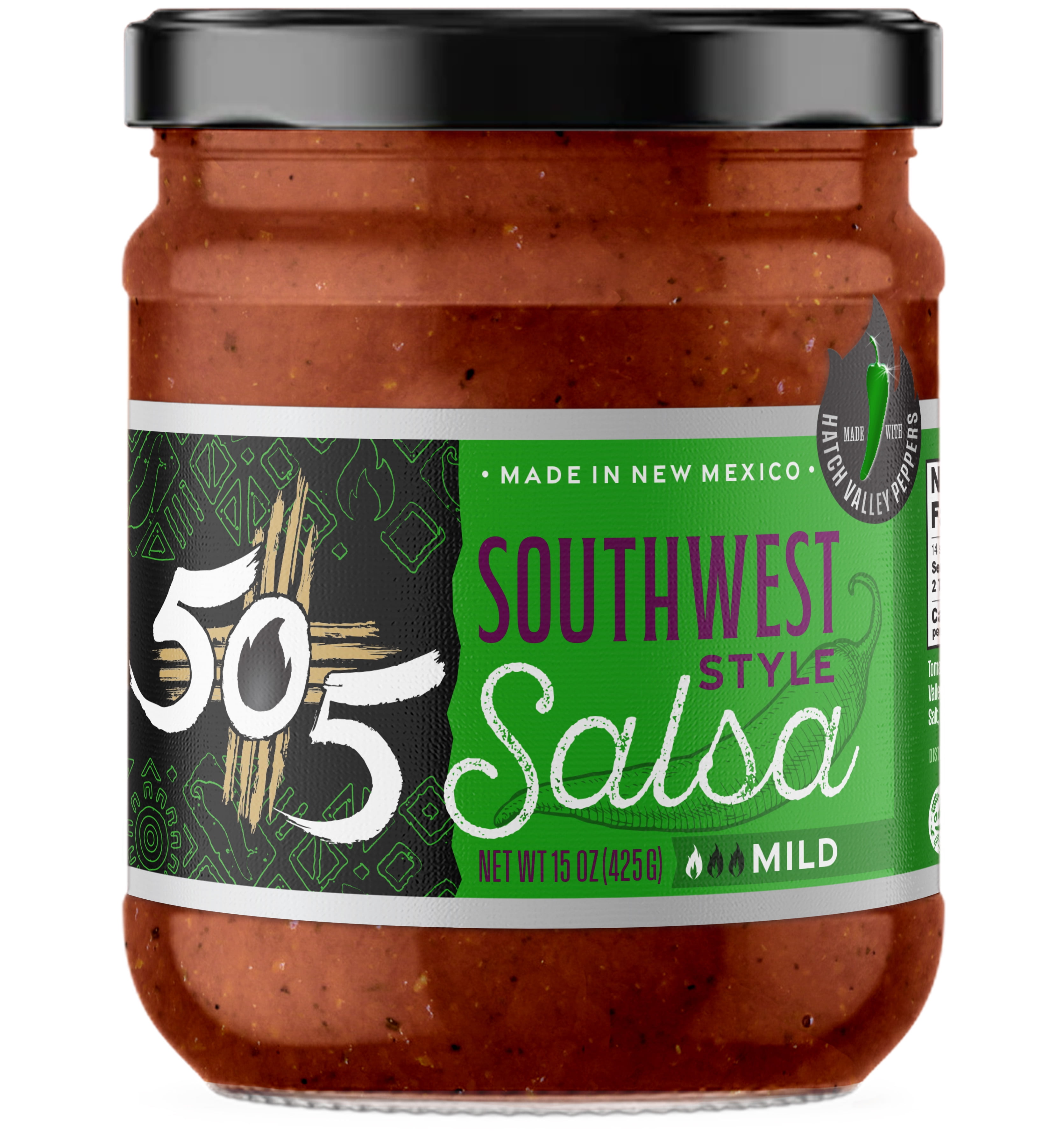 505 Southwestern Southwest Style Mild Salsa, 15oz Glass Jar, Shelf-Stable