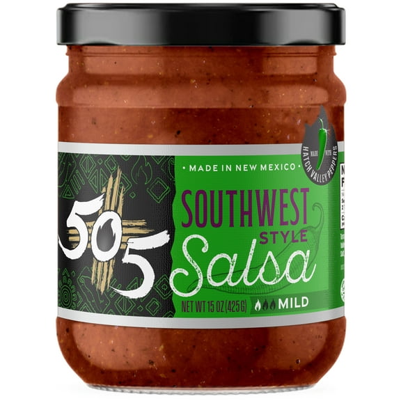 505 Southwestern Southwest Style Mild Salsa, 15oz Glass Jar, Shelf-Stable