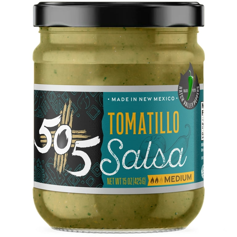 505 Southwestern Tomatillo Salsa, Medium, 15oz Glass Jar, Shelf