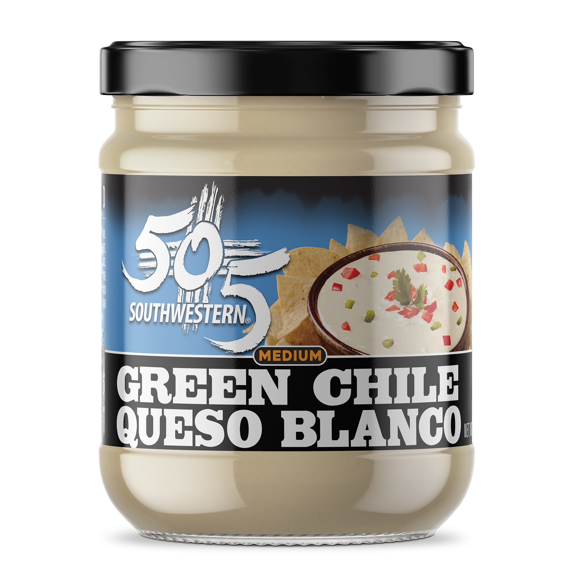 505 Southwestern Green Chile Queso Blanco, 15 oz, Medium