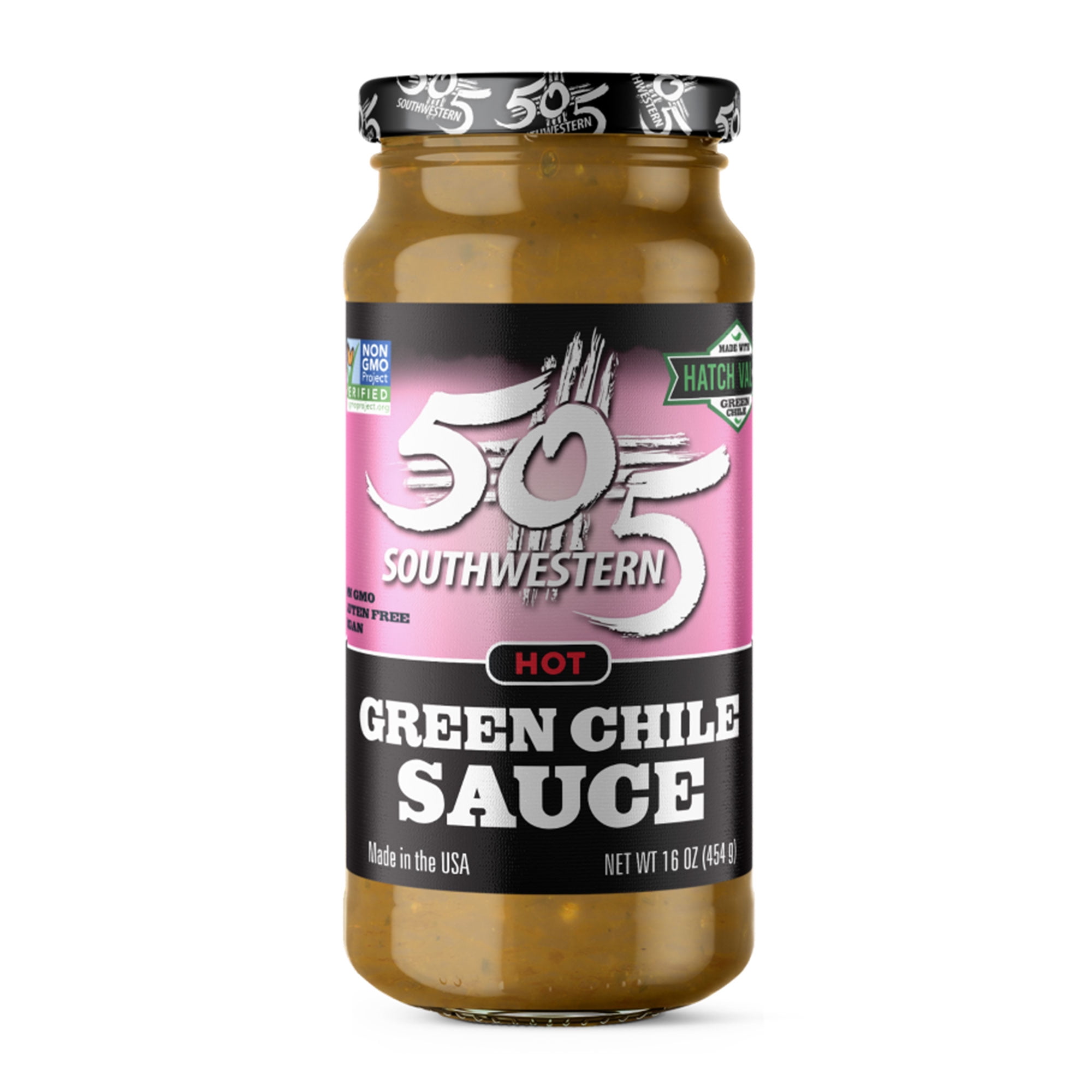 505 Southwestern Hot Green Chile Sauce, Hatch Valley Green Chile, 16 oz