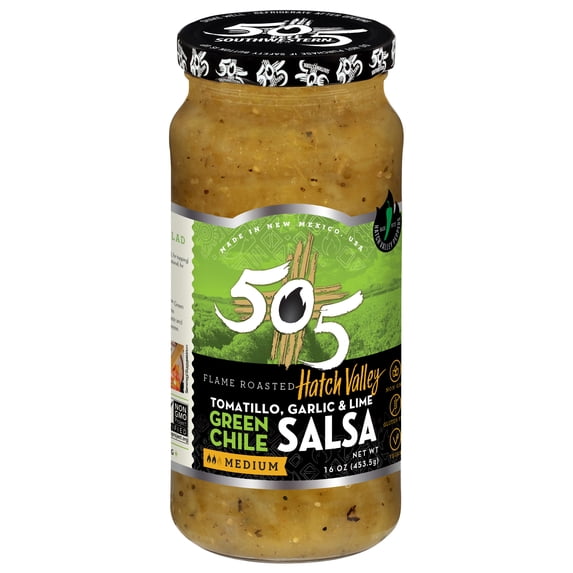 505 Southwestern Hatch Valley Green Chile Medium Tomatillo/Garlic/Lime Salsa 16 oz