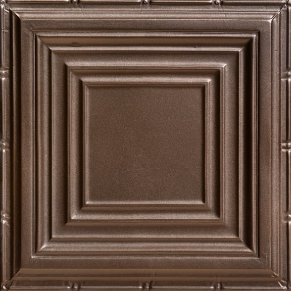 505 - Tin Plated Drop-In Ceiling Tile 12 in x 12 in Sample in Bronze - 1 Piece