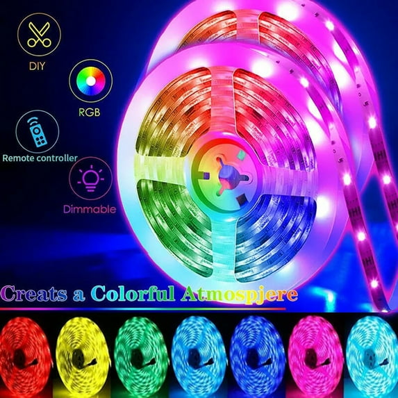 5050 LED Strip Light Flexible Tape Lighting Rope Home Outdoor 110V With US Plug
