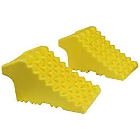 50503 High Visibility Heavy Duty Poly Foam Wheel Chock 8" x 4" x 4" - Pair