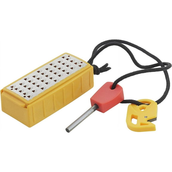 50562 Pack Pal Tinder Maker with Fire Starter  Stainless Steel Grater Striker  Natural Tinder  Outdoor Survival Tool  Lightweight  Portable, Yellow