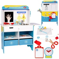 Deals on Uhomepro Wooden Play Pretend Toy Doctor Playset w/Fun Accessories