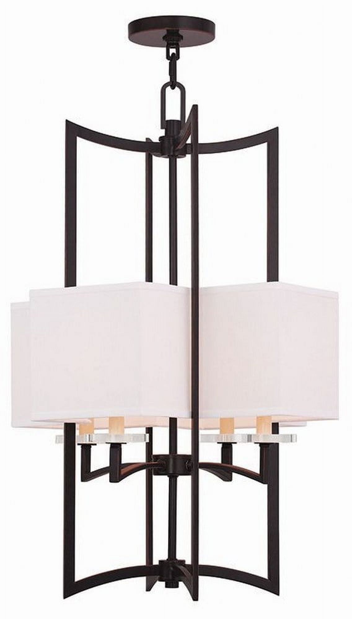Mini Olde Bronze Crystal Embellished 4-Light Candle Chandelier