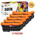 thumbnail image 1 of Toner Bank Compatible for HP Laserjet 507A Toner Cartridge 507X Replacement for HP 507A CE400A CE401A CE403A CE402A High Yield M575 M570 M551 Printer Ink (2 * Black, Cyan, Magenta, Yellow, 5-Pack), 1 of 8