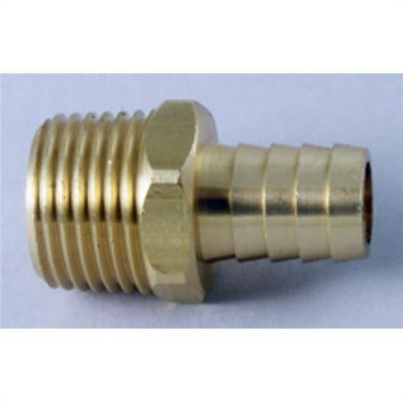508 139-6-4 Hose Barb M 3/8 X 1/4, Ldr Industries, EACH, CD, Brass. Male hose ba