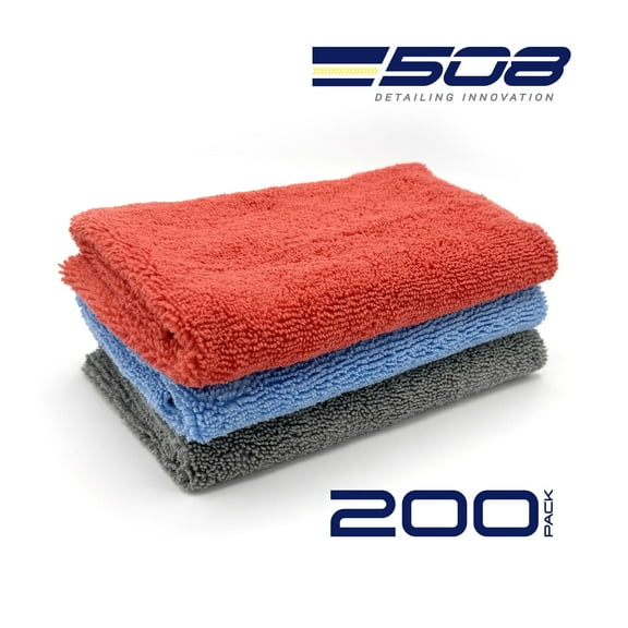 508 Detailing Innovation Edgeless Wicked Clean Microfiber Cleaning Towel, 200PK