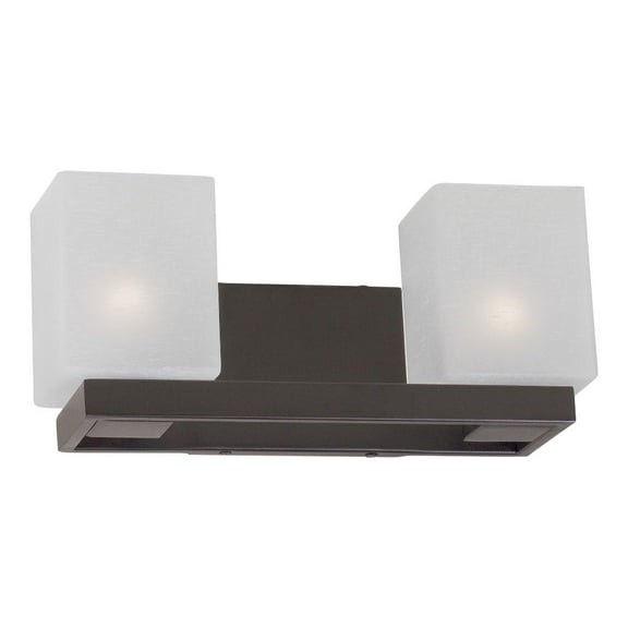 5083-02-32-Forte Lighting-Bloq - 2 Light Bath Bar-6 Inches Tall and 14 Inches Wide