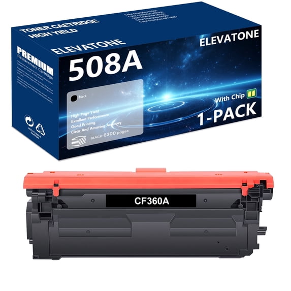508A CF360A Black Toner Cartridge Compatible for HPCF360A 508A 508X Color LaserJet Enterprise 552dn M553dn M553n M553x MFP M577 Printer 1 PACK