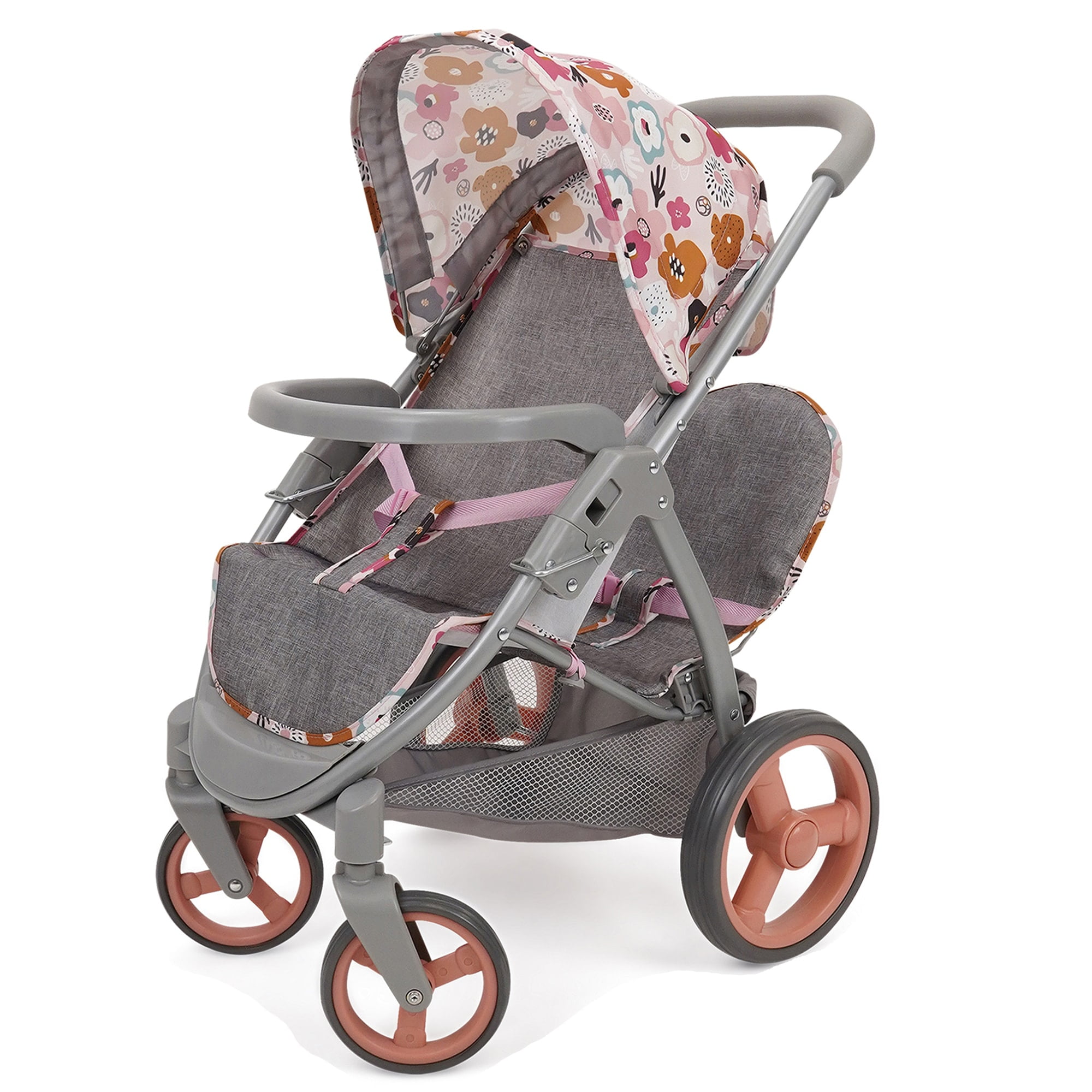 Melange Flora Twin Doll Stroller with Retractable Canopy