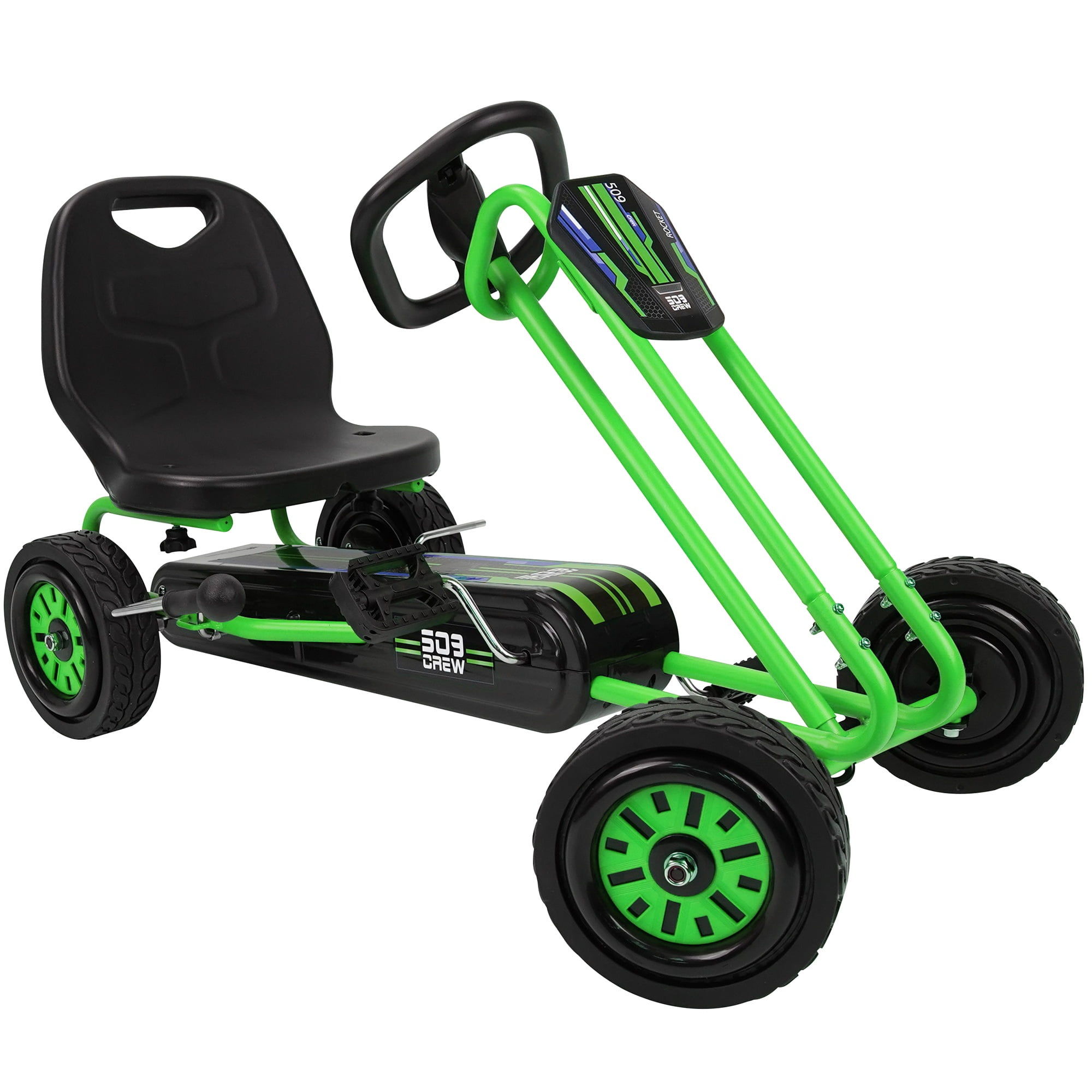 509: Rocket Pedal Green Go Kart - Ride on Toy for Boys & Girls With  Ergonomic Adjustable Seat & Sharp Handling, Ages 4+ 