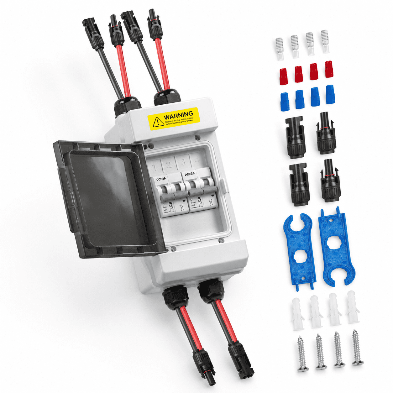 50A 1000VDC PV Circuit Breaker Box, IP66 Waterproof Solar Disconnect ...